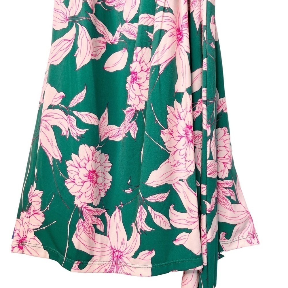 ELIZA J NWT Sleeveless Faux Wrap Tie Waist Dress Size 2 in Garden Floral Green - Picture 12 of 16